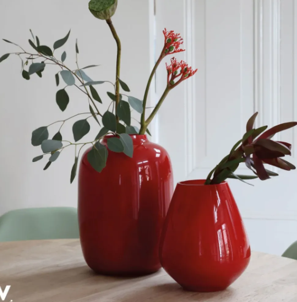 Artic Vaas Bright Red – Vase The World | Glanzend rood in 2 maten