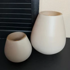 Beige Windlicht ‘Tasman’ | Vase The World | Verkrijgbaar in 2 maten | Chique-Living