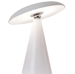 Bureaulamp ‘Mush’ LED Op Accu – Dimbare Tafellamp met Afneembare Kap en Kleurstanden | Wit | 23x23x26cm | Chique-Living