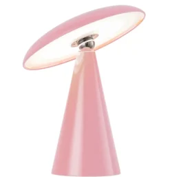 Bureaulamp ‘Mush’ LED Op Accu Roze kopen | Dimbare Tafellamp met Afneembare Kap & Kleurstanden | Chique Living