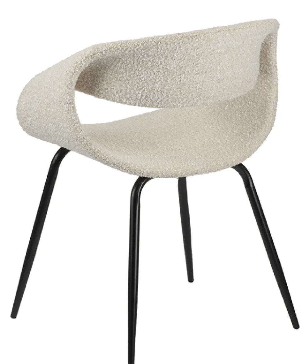 Eetkamerstoel Whale Wit / Off White | Moderne Stoel met Armleuning – Chique Living