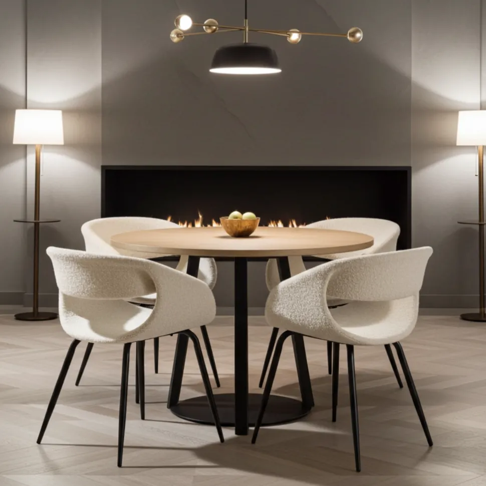 Eetkamerstoel Whale Wit / Off White | Moderne Stoel met Armleuning – Chique Living