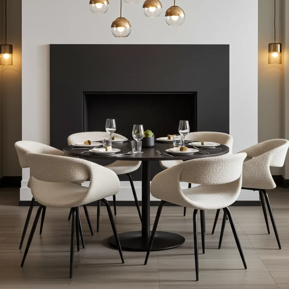 Eetkamerstoel Whale Wit / Off White | Moderne Stoel met Armleuning – Chique Living