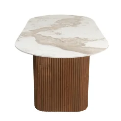 Eettafel Urban Chique 220cm | Marmerlook & Walnoot | Chique-Living