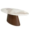 Ellipse Eettafel Marmer / Walnoot – Luxe Ovale Eetkamertafel 220x110cm