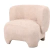 Fauteuil ‘Loraine’ Chenille Beige | Japandi Lounge Stoel 80x80x71cm