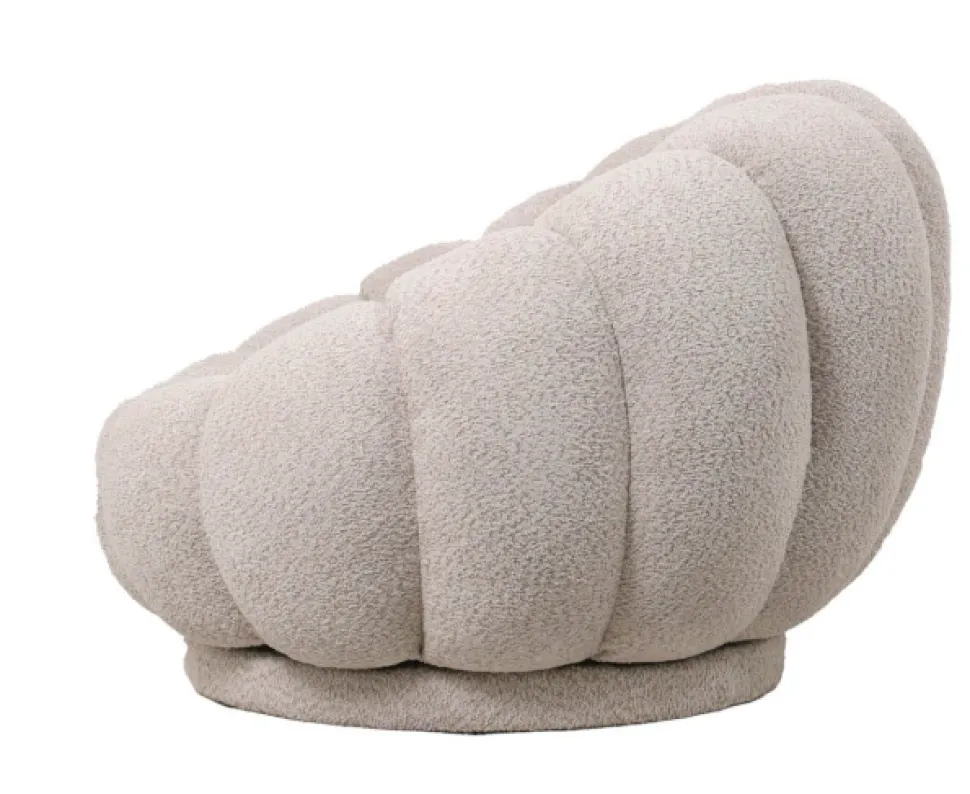 Fauteuil Poppy – Bouclé Beige | 97x97x69 cm