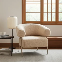Fauteuil Zola – Plush Beige | Velvet 86x74x78 cm