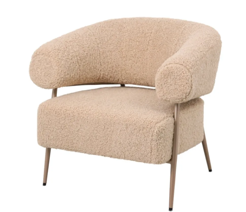Fauteuil Zola – Plush Beige | Velvet 86x74x78 cm