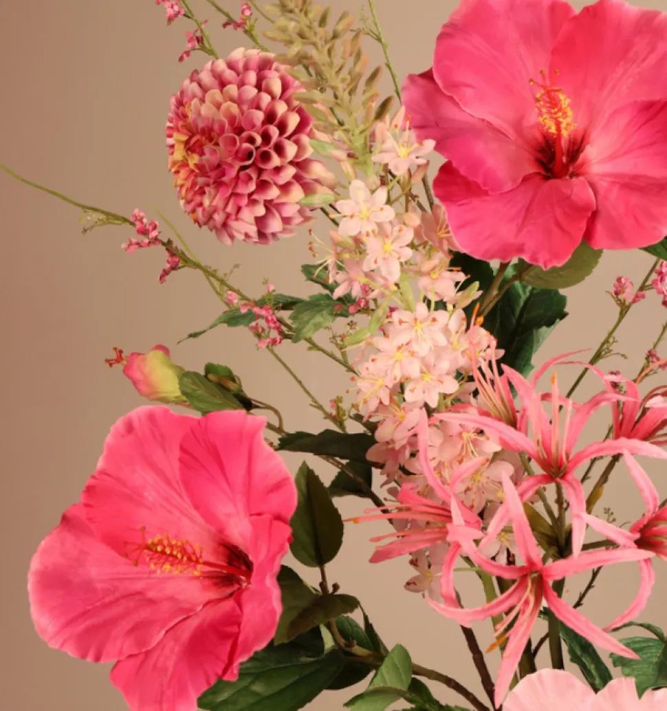 Kunstbloem Hibiscus XL Roze – 102 cm Hoog | Realistische kunstbloemen