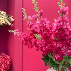 Kunstbloemen Delphinium Donkerroze 79cm – Tropische Hoogtebloem