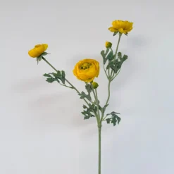 Kunstbloemen Ranonkel Geel 65cm – Tak met 3 Bloemen