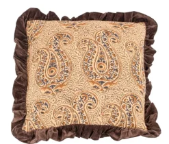 Kussen ‘Batik met Roezels’ Sandstone kopen | Luxe Sierkussen 45x45cm met Print | Chique Living