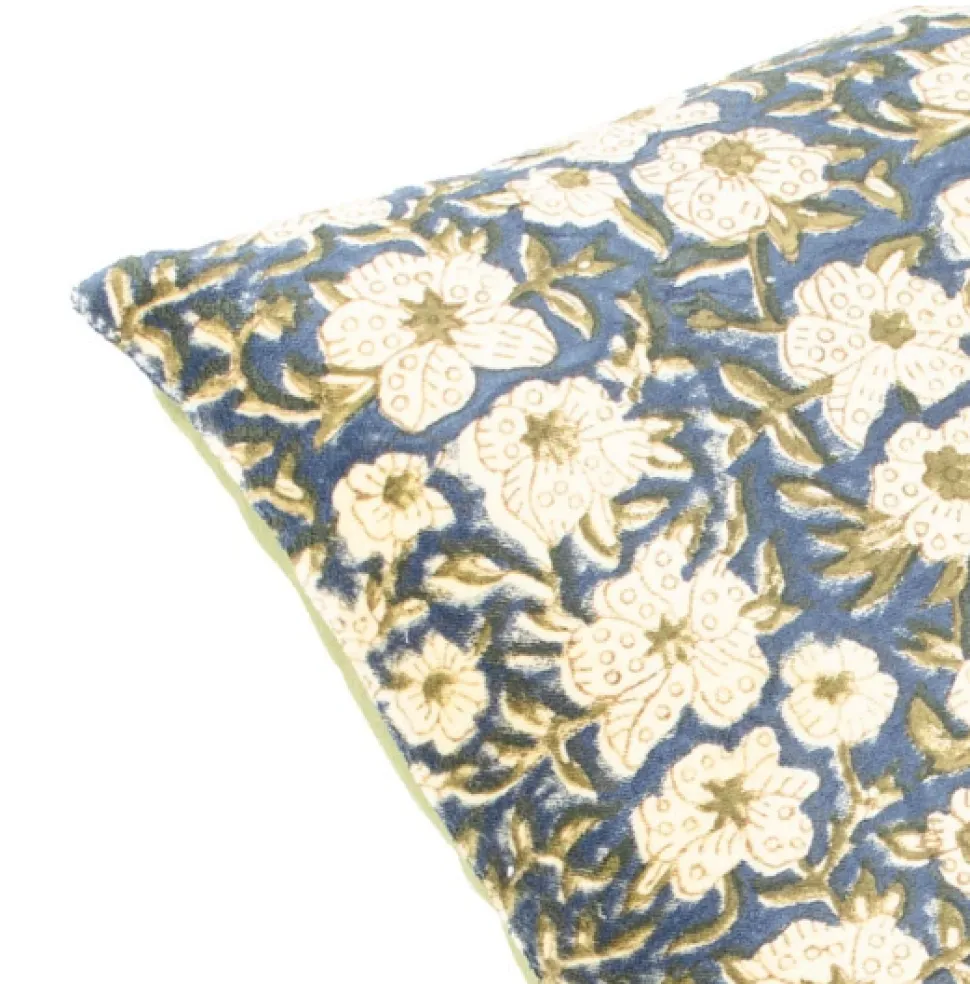 Kussen ‘Floral’ Smaragd kopen | Luxe Sierkussen 40x60cm met Bloemmotief | Chique Living