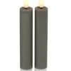 LED Dinerkaarsen Met Afstandsbediening | Grijs | Ø2,2x15cm | Countryfield | Set van 2 | Chique-Living