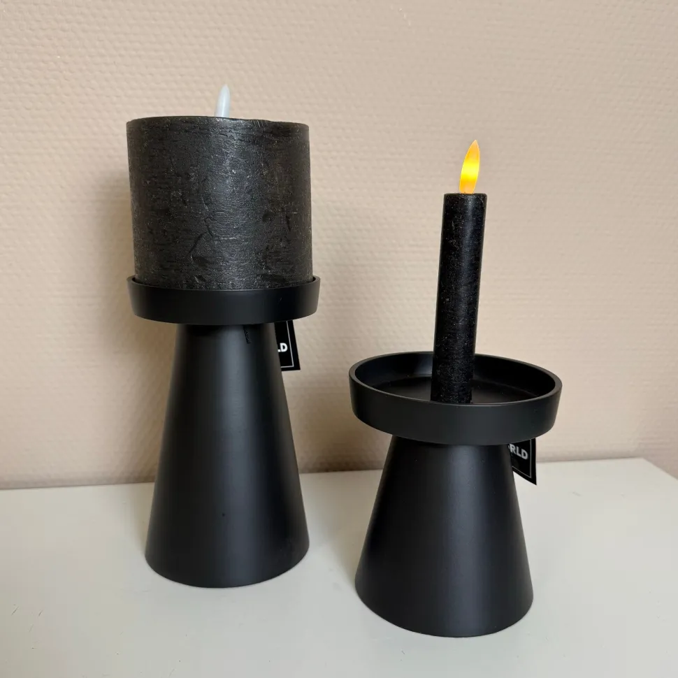 Luxe Zwarte Kandelaar | Vase The World | Verkrijgbaar in 2 maten | Chique-Living
