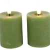 Mini LED Stompkaarsen | Groen | Ø5x9cm | Countryfield | Set van 2 | Chique-Living