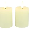Mini LED Stompkaarsen Crème – Set van 2 | Realistische Wax Kaarsen op AAA-batterijen