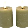 Mini LED Stompkaarsen Taupe – Set van 2 | Realistische Wax Kaarsen op AAA-batterijen