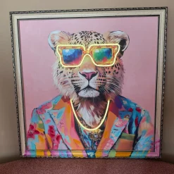Neon LED Schilderij | Fancy Tiger | 84x84x4cm | Chique-Living