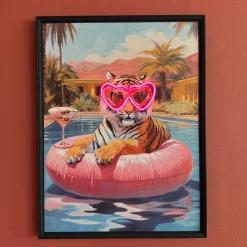 Neon LED Schilderij | Tiger Summer | 63x88x3,7cm | Chique-Living