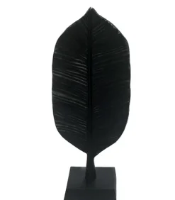 Ornament 'Feather Lorena' Zwart | Vase The World | L10 x B14 x H30 cm | Chique-Living