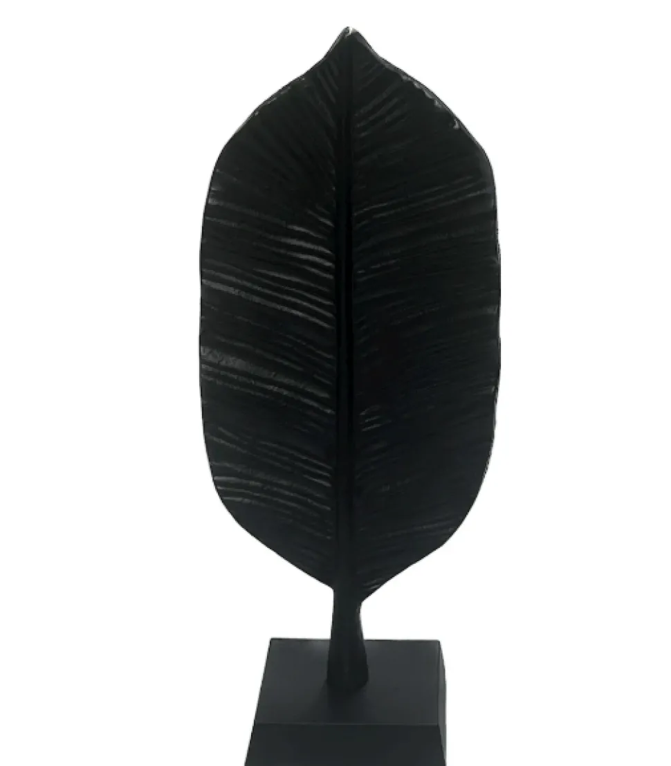 Ornament 'Feather Lorena' Zwart | Vase The World | L10 x B14 x H30 cm | Chique-Living