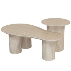 Salontafel Travertin Keramiek – Luxe Design Ø50 cm | Chique-Living