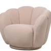 Schelp Fauteuil Liora Beige – Luxe Velvet Draai Fauteuil 93x81x70 cm