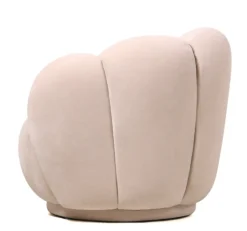 Schelp Fauteuil Liora Beige – Luxe Velvet Draai Fauteuil 93x81x70 cm