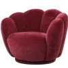 Schelp Fauteuil Liora Burgundy – Luxe Draai Fauteuil Velvet 93x81x70 cm