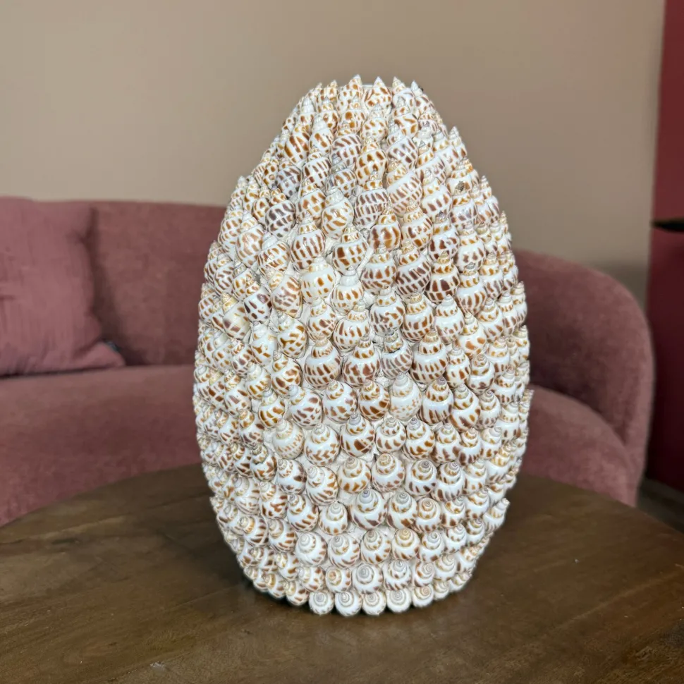 Schelp Vaas | Bruin/Creme | Ø19x28,5 cm | Chique-Living