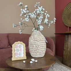 Schelp Vaas | Bruin/Creme | Ø19x28,5 cm | Chique-Living