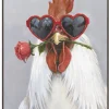 Schilderij Chicken Love 60×80 cm – Met Houten Lijst | Chique-Living