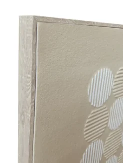 Schilderij ‘Dots’ Beige/Wit kopen | Modern Wandpaneel met Houten Lijst 60x80cm | Chique Living