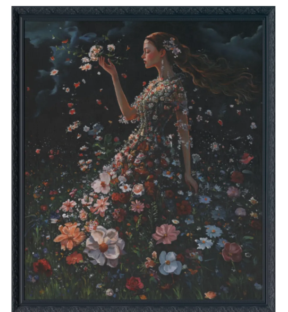 Schilderij ‘Lentekind’ 70×90 cm – Met Luxe Lijst | Chique-Living