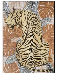 Schilderij ‘Tijger Jungle’ kopen | Luxe Dierenschilderij met Zwarte Lijst 60x80cm | Chique Living