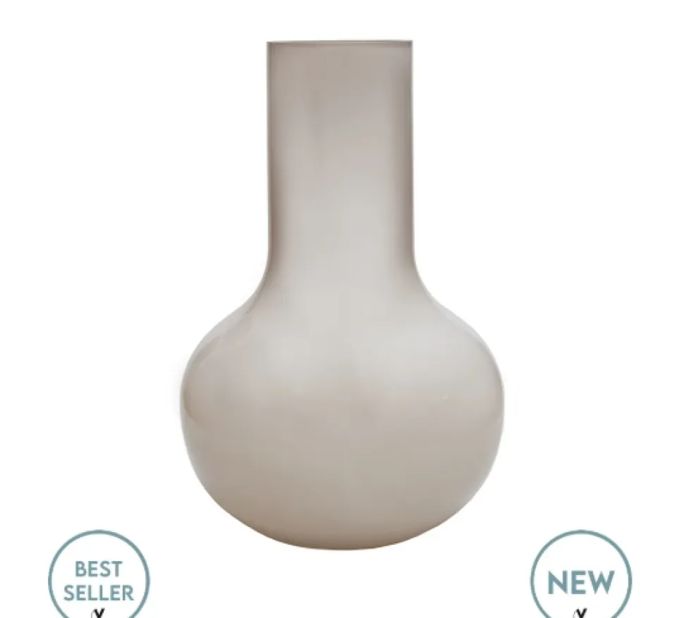 Seim Vaas Matte Beige – Ø25,5 x H37 cm | Glazen designvaas