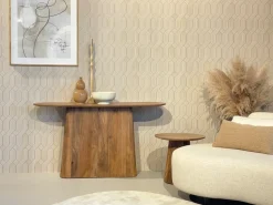 Side Table Salvator 140 cm – Ovale Wandtafel Mangohout Bruin | Livingfurn