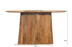 Side Table Salvator 140 cm – Ovale Wandtafel Mangohout Bruin | Livingfurn