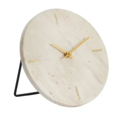 Staande Klok 'JENAY' | Travertin Zand | Ø20 cm | Chique-Living