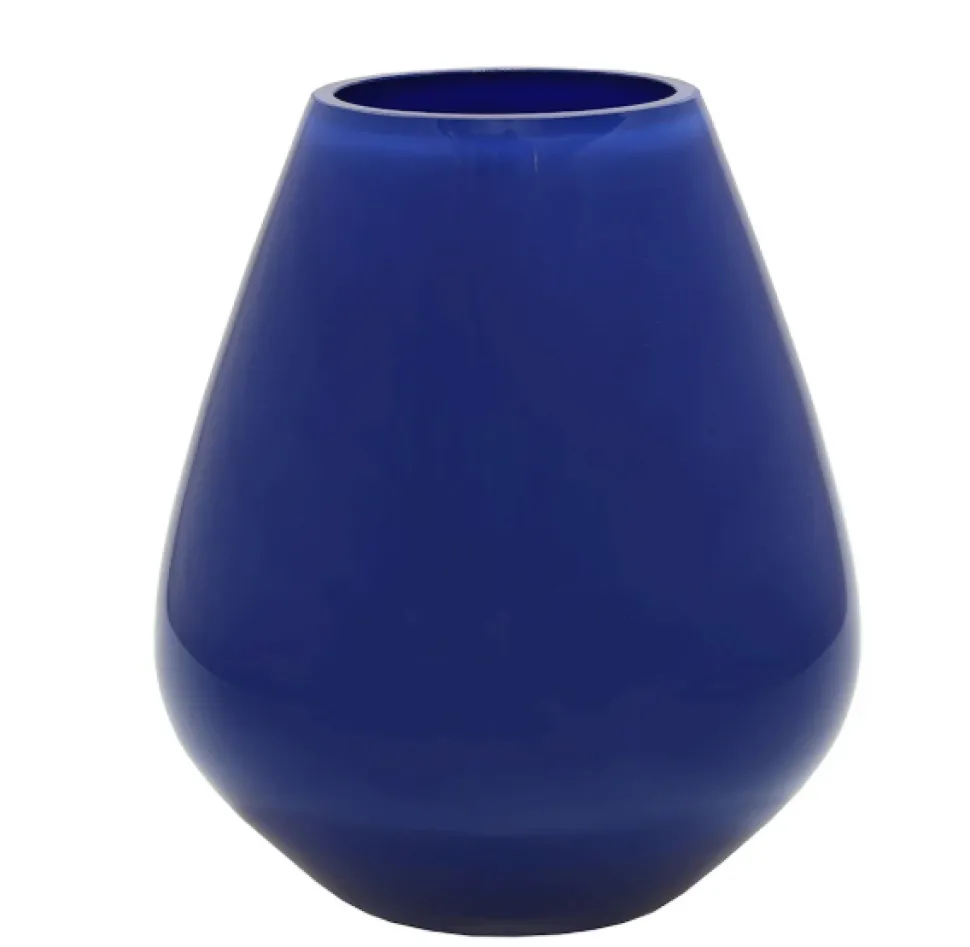 Tasman Vaas / Windlicht Bright Blue – Ø18x20 cm | Glanzend glas