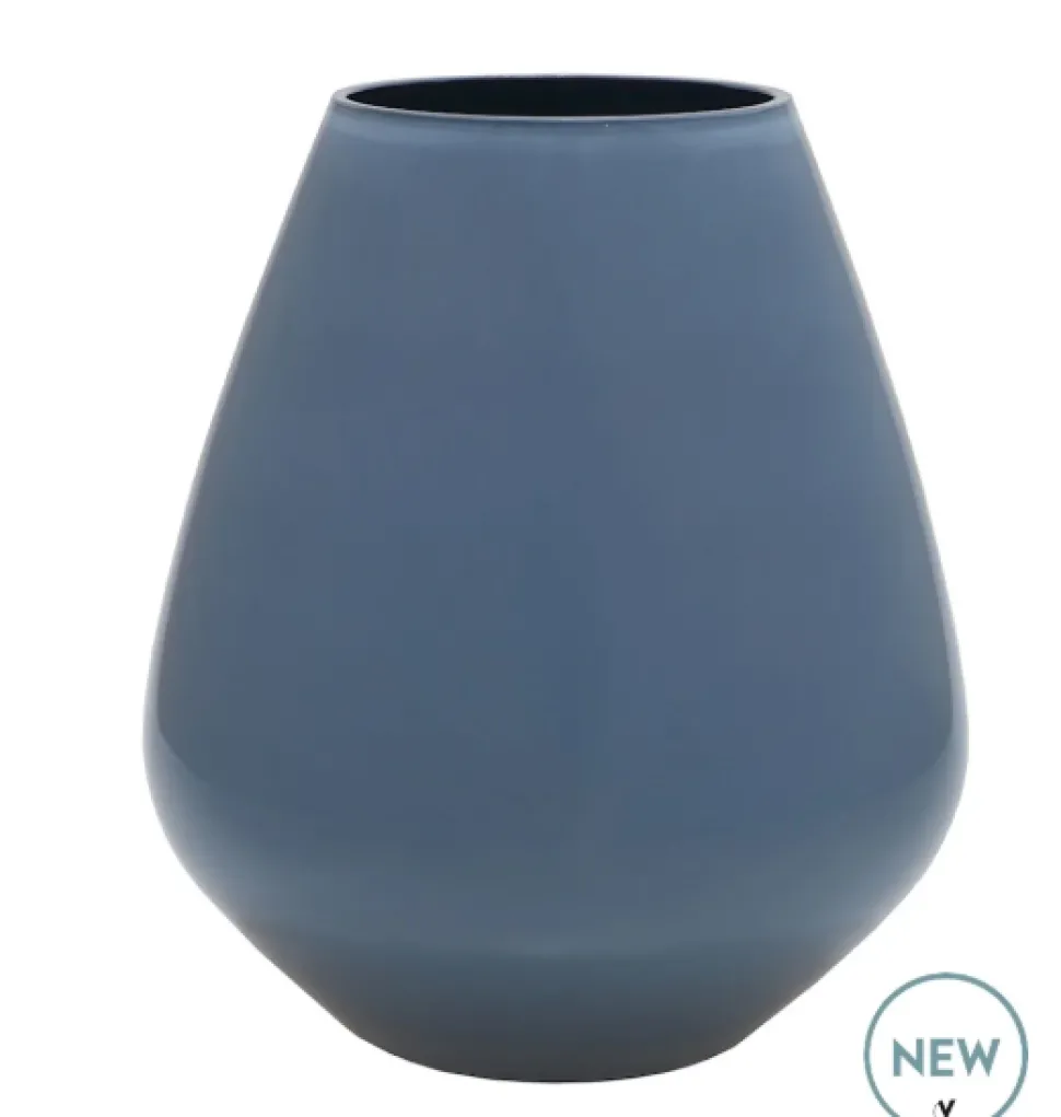 Tasman Vaas / Windlicht Light Blue – Ø18x20 cm | Glanzend design