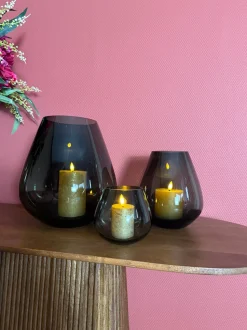 Tasman Windlichten Set Van 3 | Smoke Black | Chique-Living