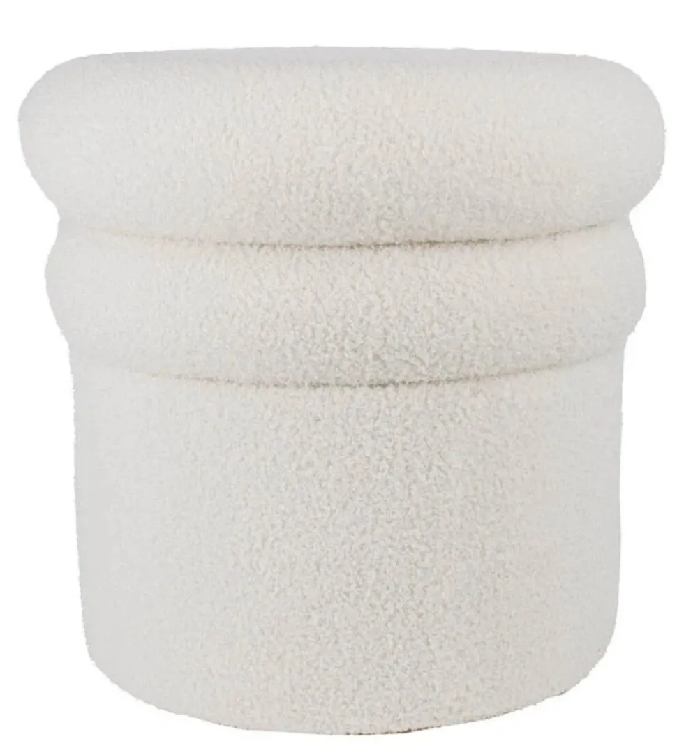 Teddy Opberg Poef | Off White | 43x43x42cm | Chique-Living