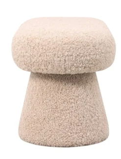 Teddy Stof Bankje ‘Lylou’ | Beige | 100x42x46cm | Chique-Living
