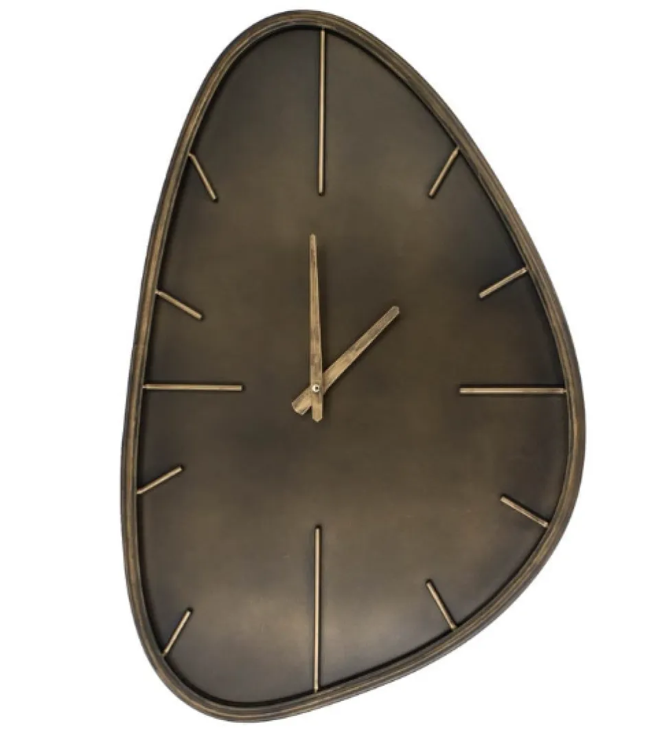 Wandklok Organisch Brons – Luxe Design Wandklok 46x71cm | Chique-Living