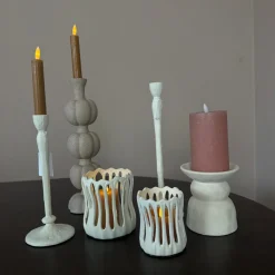 Waxinelichthouder 'TIVOLI' | Creme | In 2 maten | Chique-Living