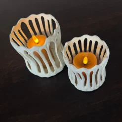 Waxinelichthouder 'TIVOLI' | Creme | In 2 maten | Chique-Living