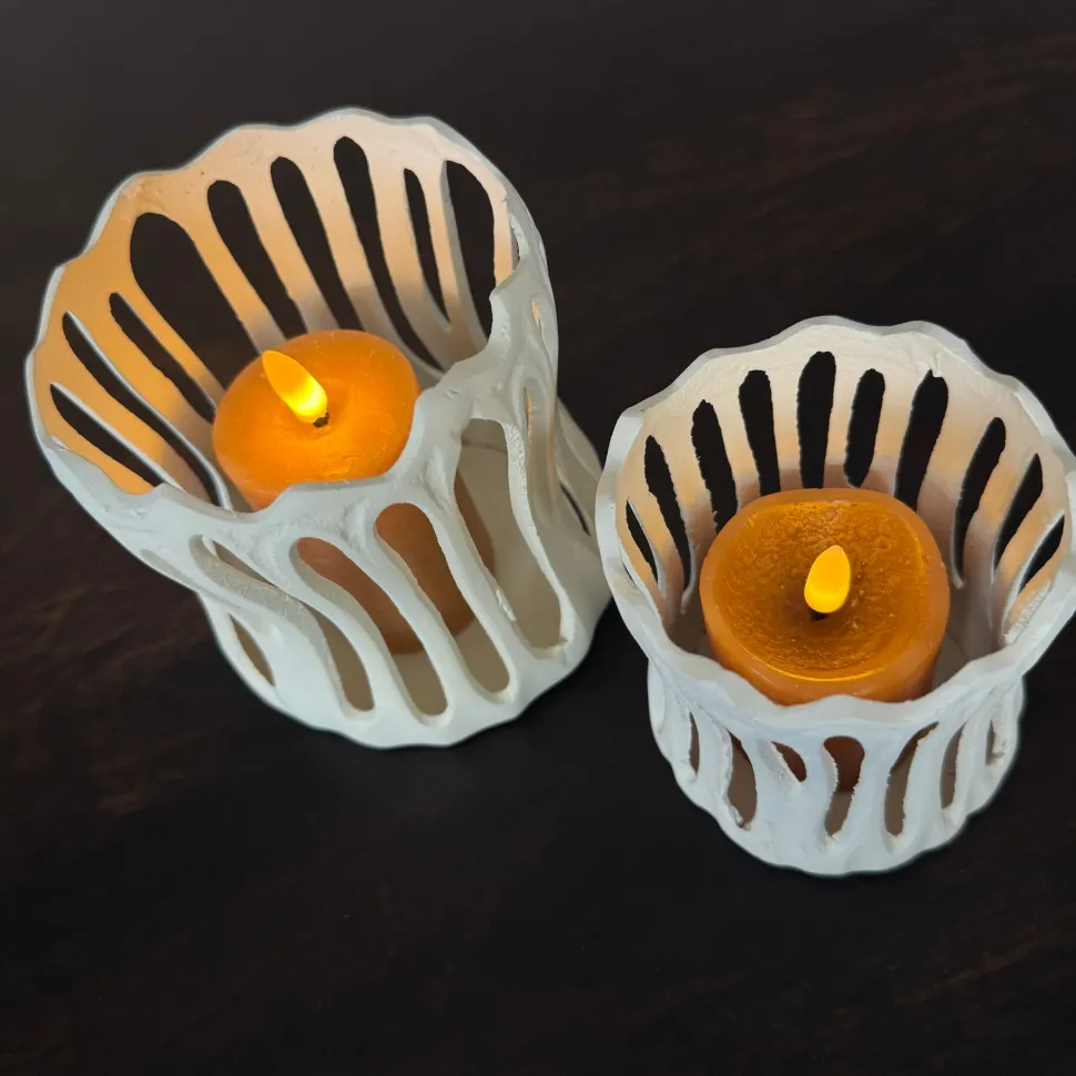 Waxinelichthouder 'TIVOLI' | Creme | In 2 maten | Chique-Living